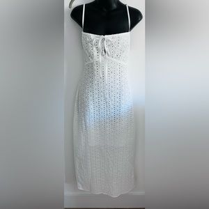 NWT REVOLVE & ANTHROPOLOGIE lovers COMMENSE  white eyelet peasant dress maxi L